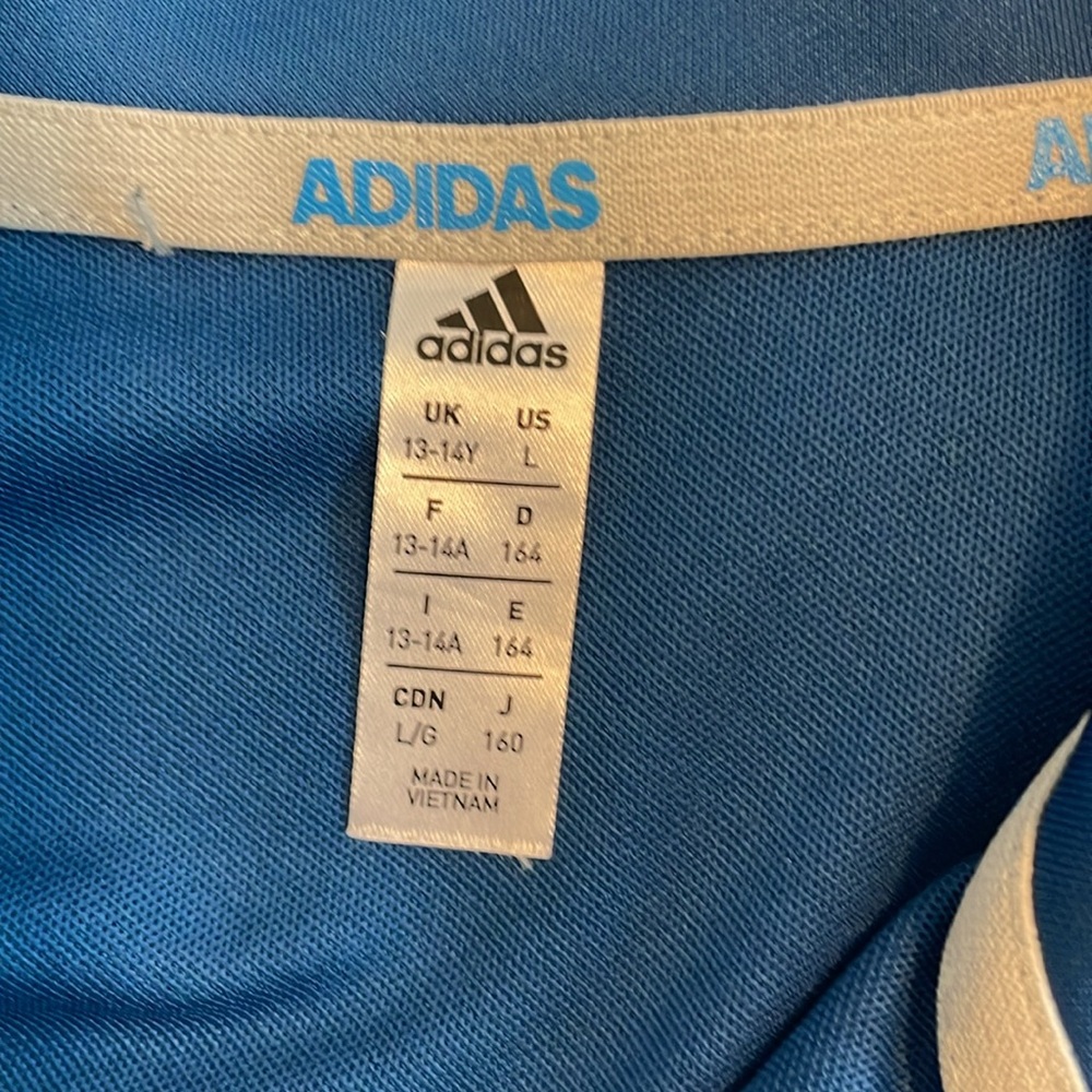 Boys blue two-toned Adidas polo, size Large - Picture 5 of 6